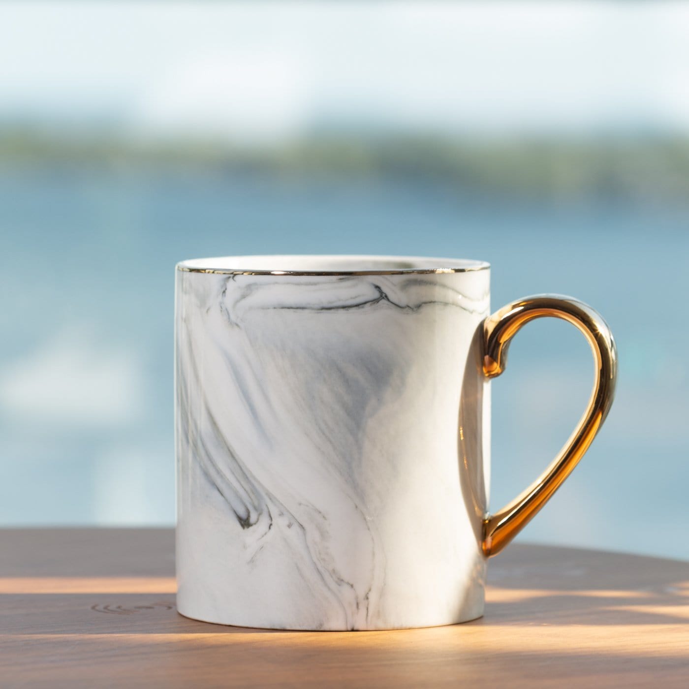 Elegant Gilded Mug | Marble Overlay Design with Luxurious Gold Handle | Perfect for Stylish Sips and Gifting 1