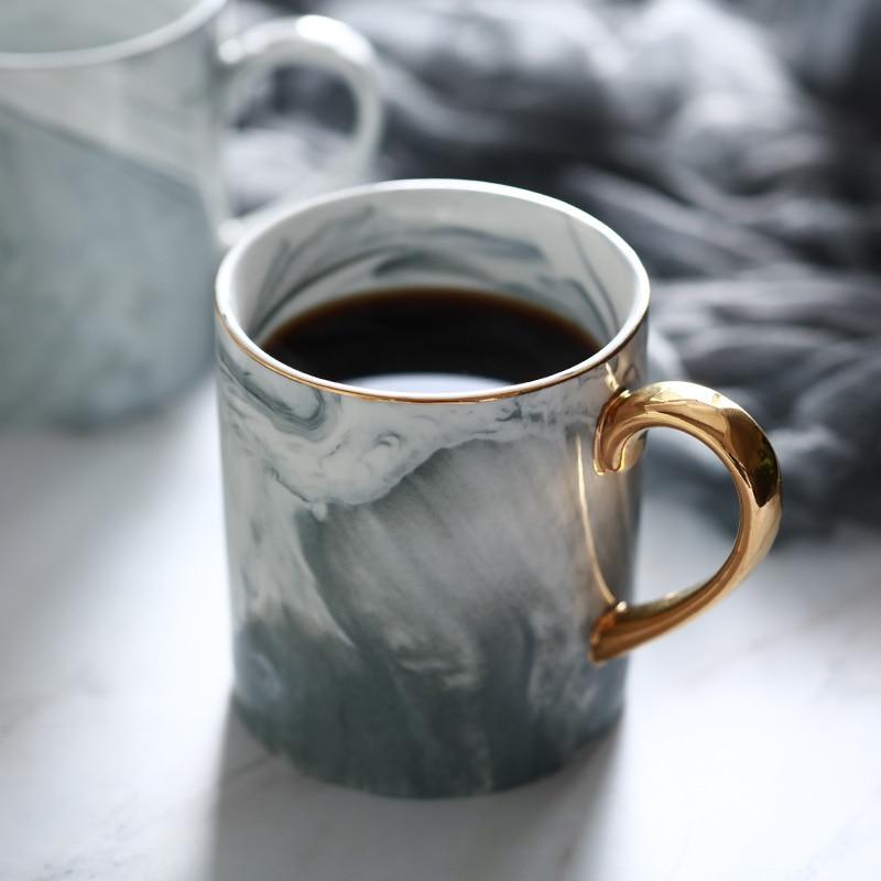 Elegant Gilded Mug | Marble Overlay Design with Luxurious Gold Handle | Perfect for Stylish Sips and Gifting 2