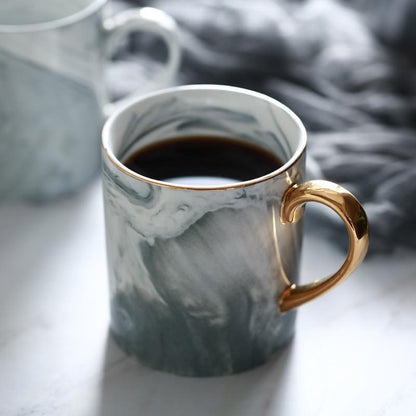 Elegant Gilded Mug | Marble Overlay Design with Luxurious Gold Handle | Perfect for Stylish Sips and Gifting 2
