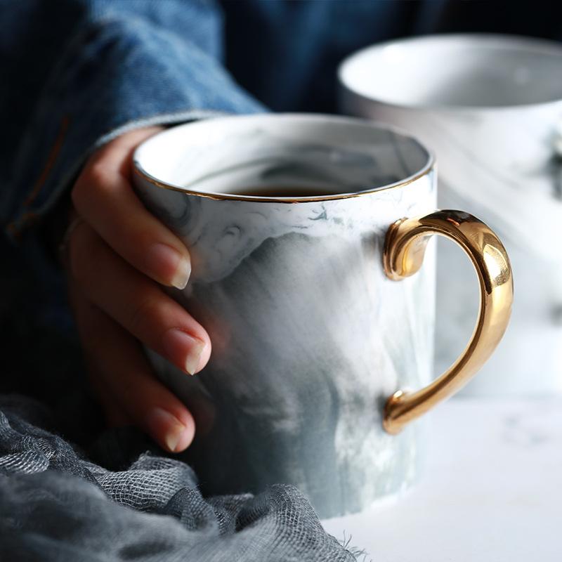 Elegant Gilded Mug | Marble Overlay Design with Luxurious Gold Handle | Perfect for Stylish Sips and Gifting 3