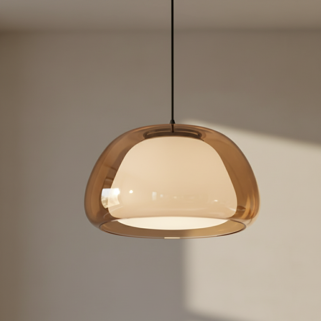 Elegant Glass Pendant Light | Adjustable Dome Design for Modern Kitchens and Dining Spaces 0