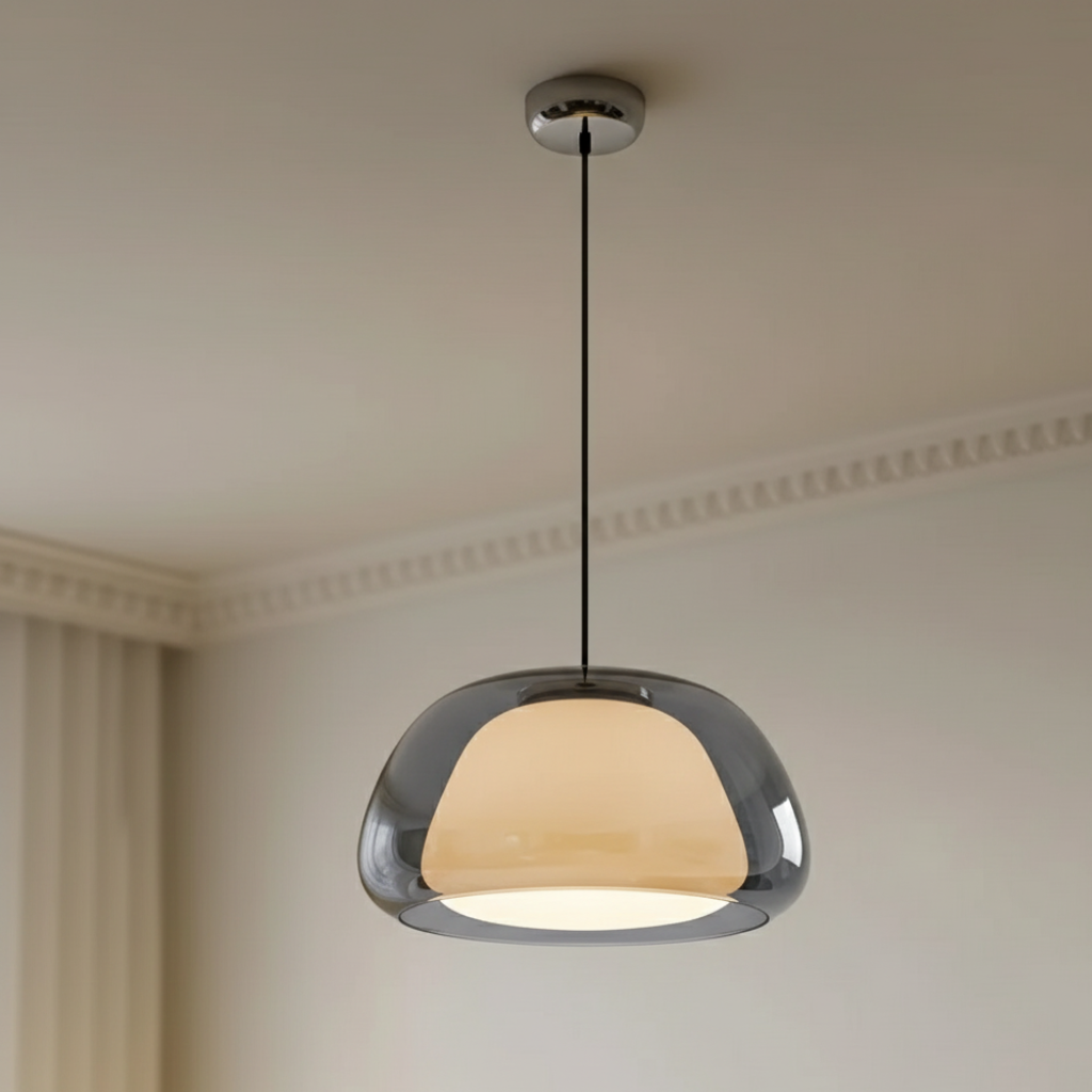 Elegant Glass Pendant Light | Adjustable Dome Design for Modern Kitchens and Dining Spaces 1