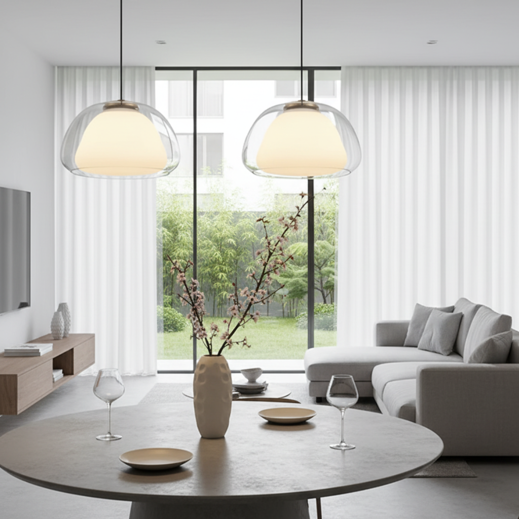 Elegant Glass Pendant Light | Adjustable Dome Design for Modern Kitchens and Dining Spaces 4