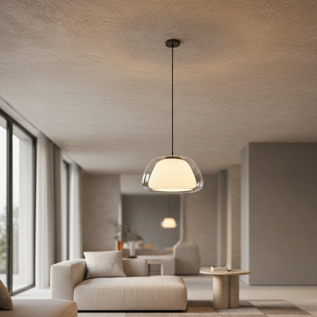 Elegant Glass Pendant Light | Adjustable Dome Design for Modern Kitchens and Dining Spaces 5