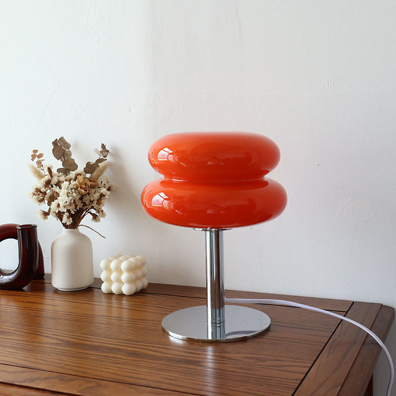 Elegant Glass Table Lamp | Modern Retro Design with Soft LED Glow | Stylish Bedside Lighting for Cozy Ambiance 1