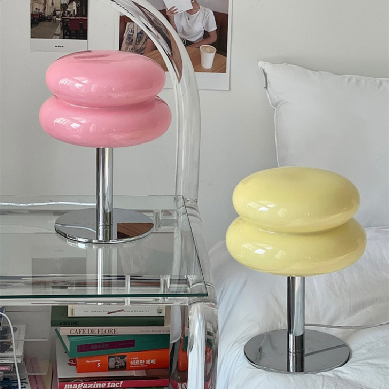 Elegant Glass Table Lamp | Modern Retro Design with Soft LED Glow | Stylish Bedside Lighting for Cozy Ambiance 2