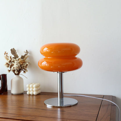 Elegant Glass Table Lamp | Modern Retro Design with Soft LED Glow | Stylish Bedside Lighting for Cozy Ambiance 4