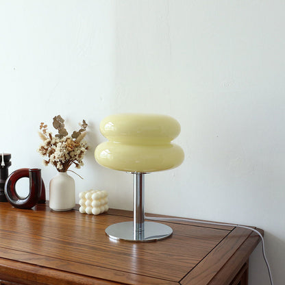 Elegant Glass Table Lamp | Modern Retro Design with Soft LED Glow | Stylish Bedside Lighting for Cozy Ambiance 5