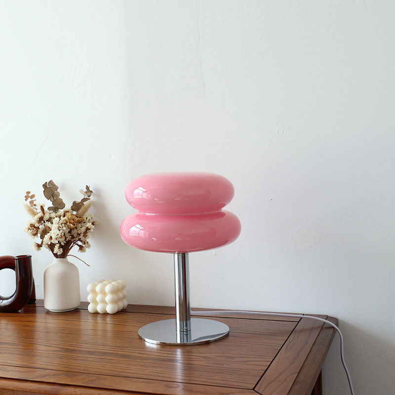 Elegant Glass Table Lamp | Modern Retro Design with Soft LED Glow | Stylish Bedside Lighting for Cozy Ambiance 8