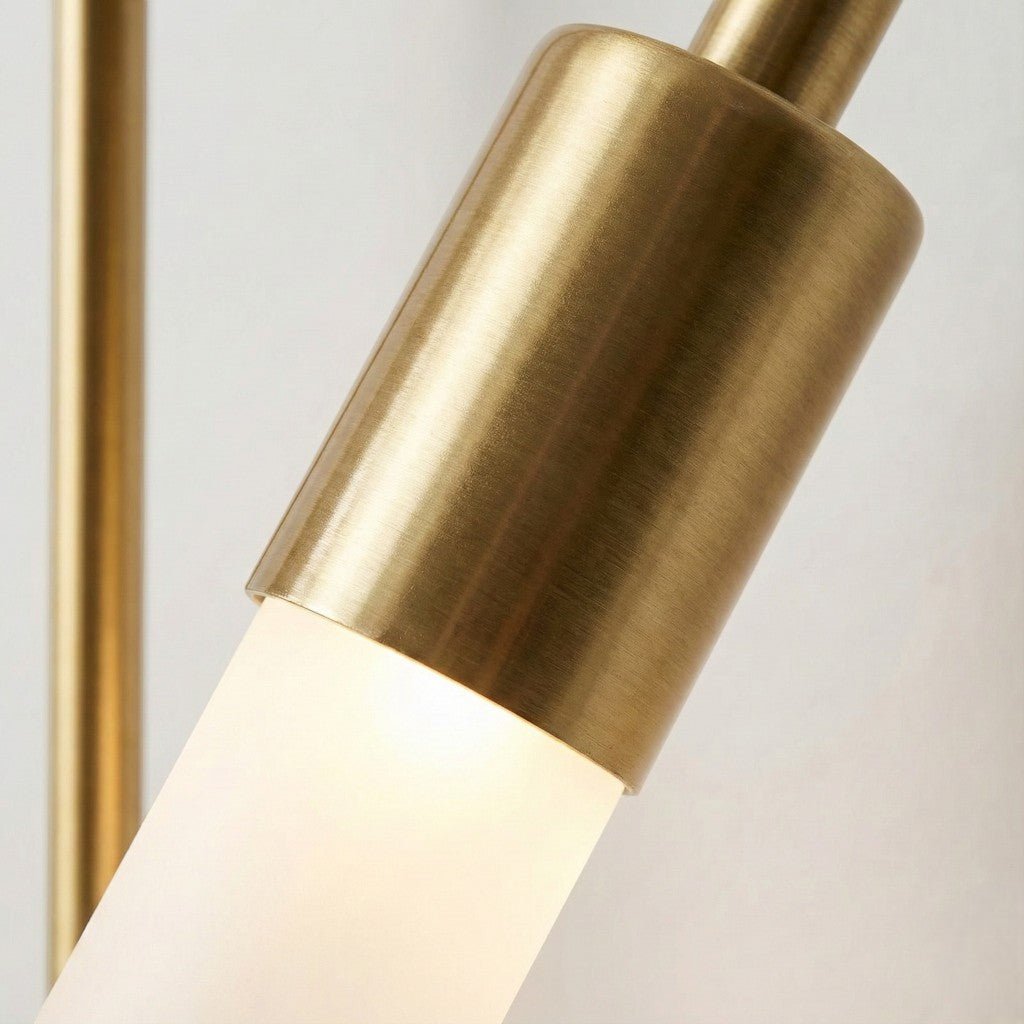 Elegant Gold Wall Sconce | Modern Lighting with Double Frosted Glass Cylinders | Stylish Décor for Warm Ambiance 5