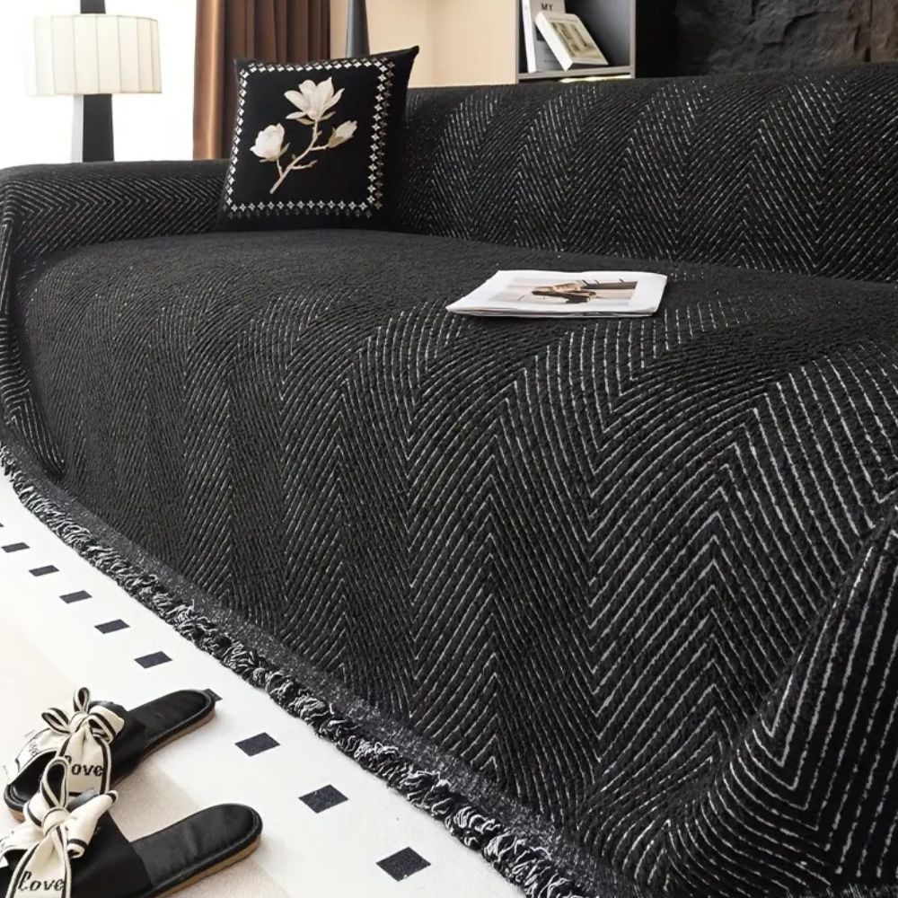 Elegant Herringbone Couch Cover | Non-Slip Design & Water-Resistant Fabric for Ultimate Protection 0