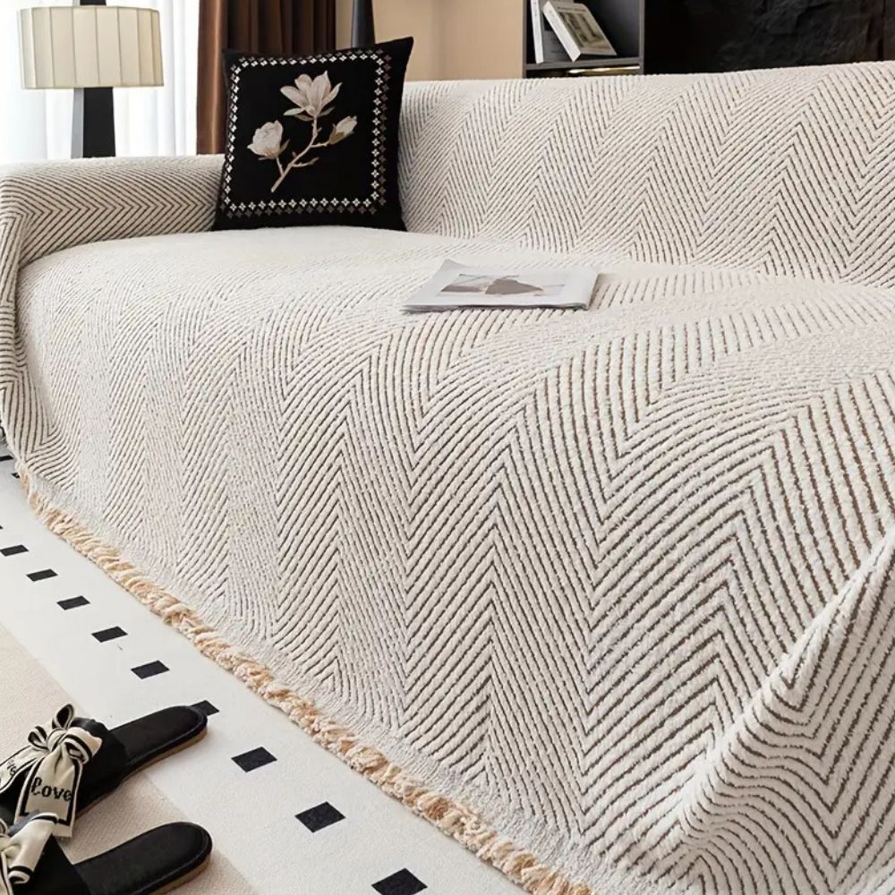 Elegant Herringbone Couch Cover | Non-Slip Design & Water-Resistant Fabric for Ultimate Protection 2