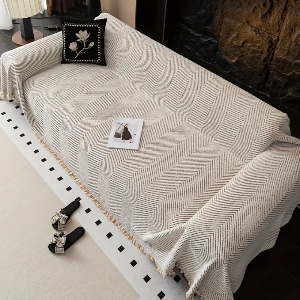 Elegant Herringbone Couch Cover | Non-Slip Design & Water-Resistant Fabric for Ultimate Protection 3