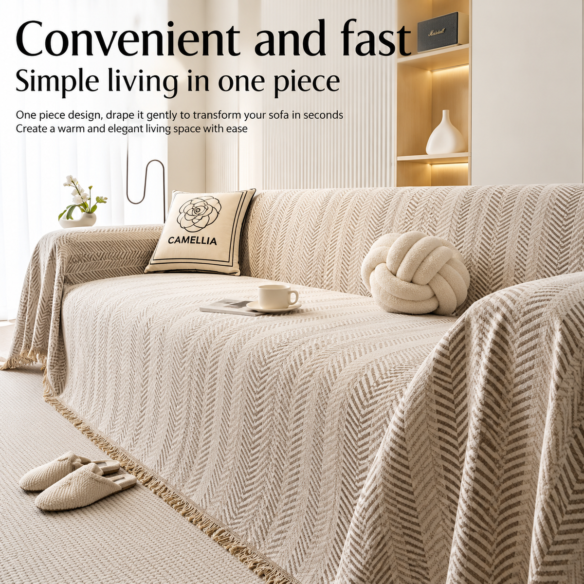 Elegant_Herringbone_Couch_Cover___Soft_Chenille_Protector_with_Tassels_for_Pet-Friendly_Furniture_1
