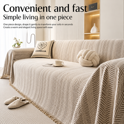 Elegant_Herringbone_Couch_Cover___Soft_Chenille_Protector_with_Tassels_for_Pet-Friendly_Furniture_1