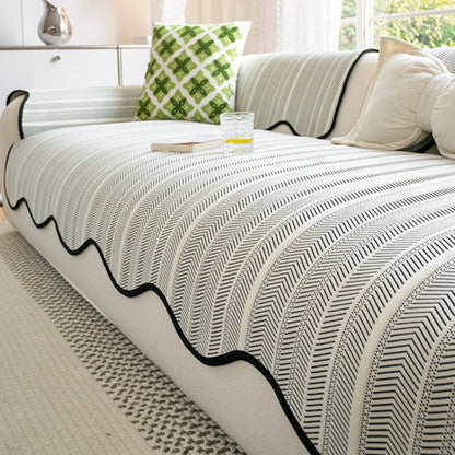 Elegant Herringbone Couch Cover | Soft Microfibre Blend for Stylish Protection and Easy Cleaning 2