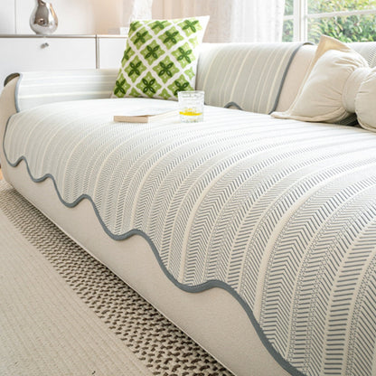 Elegant Herringbone Couch Cover | Soft Microfibre Blend for Stylish Protection and Easy Cleaning 3