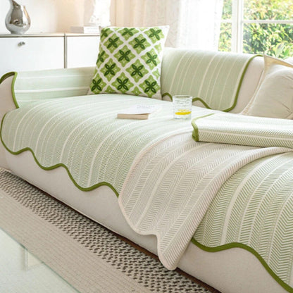 Elegant Herringbone Couch Cover | Soft Microfibre Blend for Stylish Protection and Easy Cleaning 4
