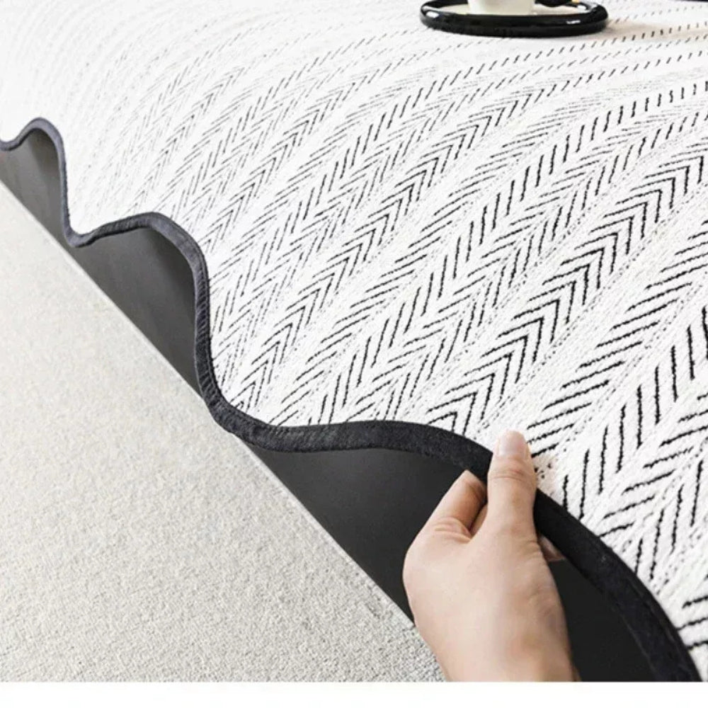 Elegant Herringbone Couch Cover | Soft Microfibre Blend for Stylish Protection and Easy Cleaning 7