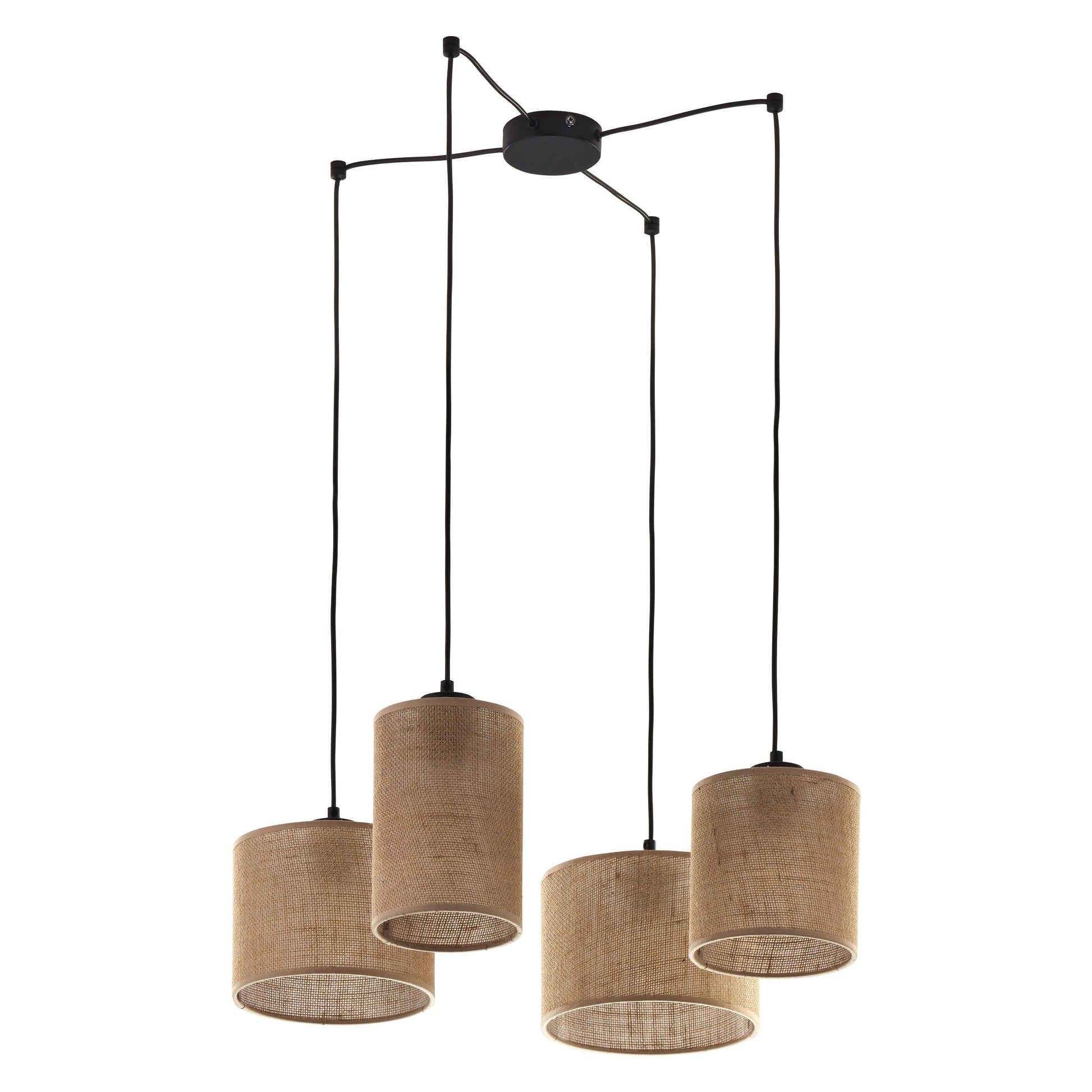 Elegant Jute | Kitchen Pendant Lighting with 4 Adjustable Lights | Versatile Fixture for Even Illumination 1