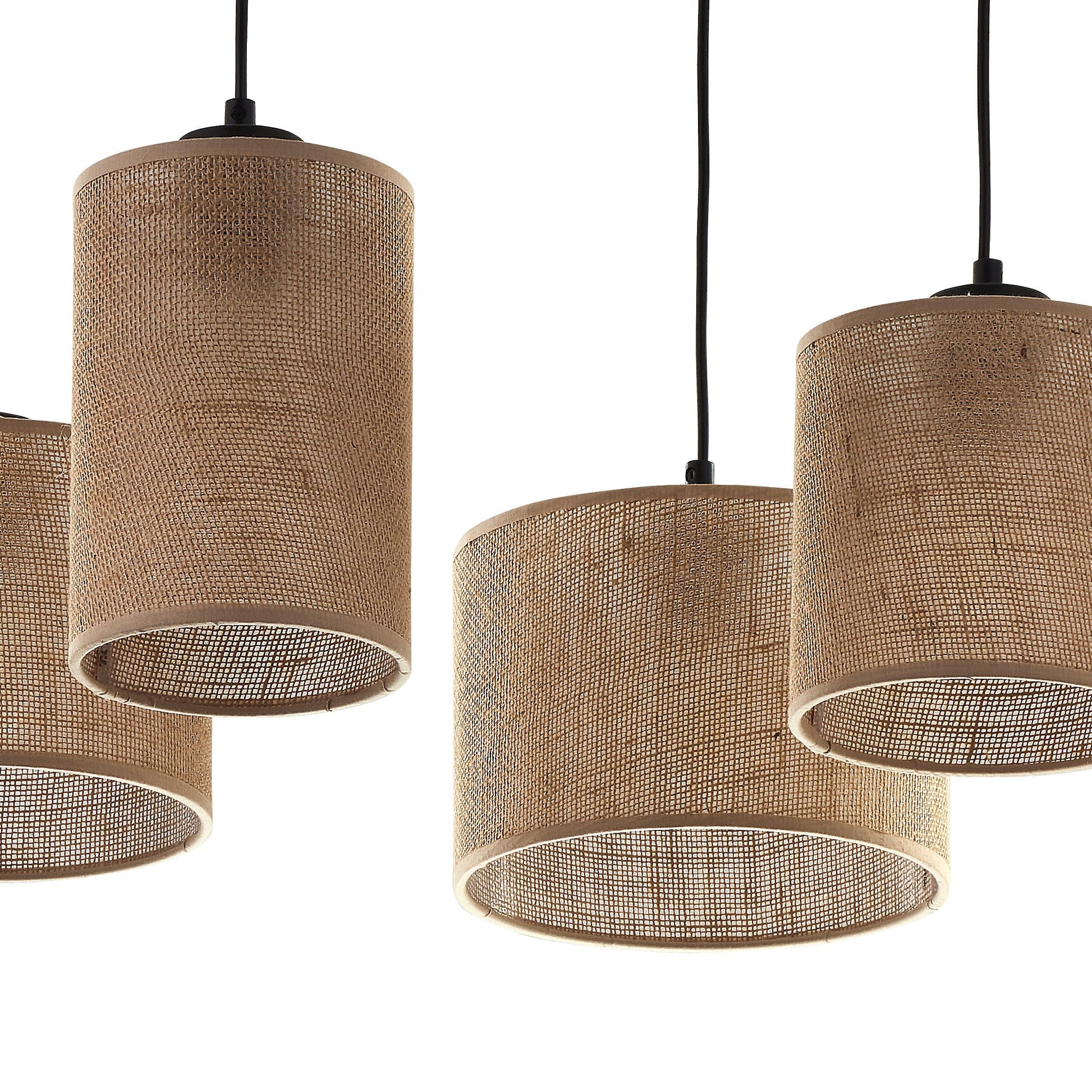 Elegant Jute | Kitchen Pendant Lighting with 4 Adjustable Lights | Versatile Fixture for Even Illumination 2