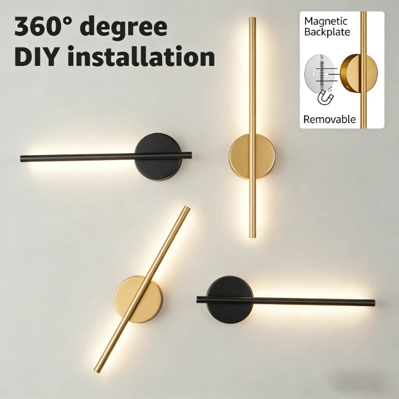 Elegant LED Wall Lamp | Magnetic Rechargeable Sconce Light with Adjustable Brightness | Modern Design for Versatile Home Lighting 1