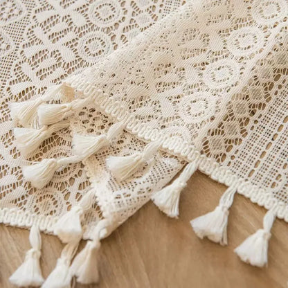 Elegant Lace Sheer Curtains with Charming Tassels | Versatile Home Decor for Living Room, Bedroom, and Kitchen 4