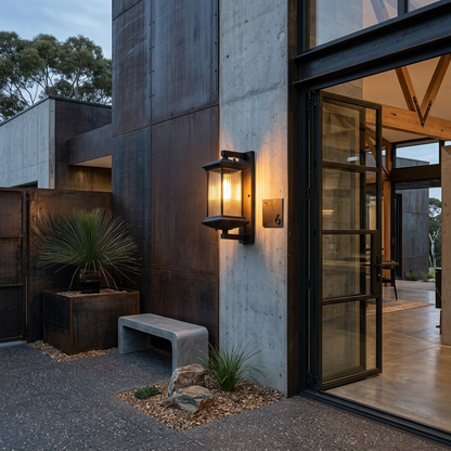 Elegant Lantern Wall Light | Classic Design with Fluted Glass for Timeless Outdoor Ambiance 6