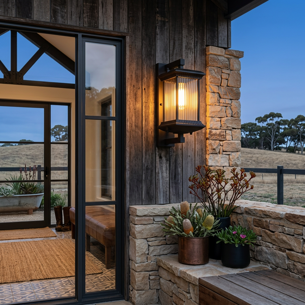 Elegant Lantern Wall Light | Classic Design with Fluted Glass for Timeless Outdoor Ambiance 8