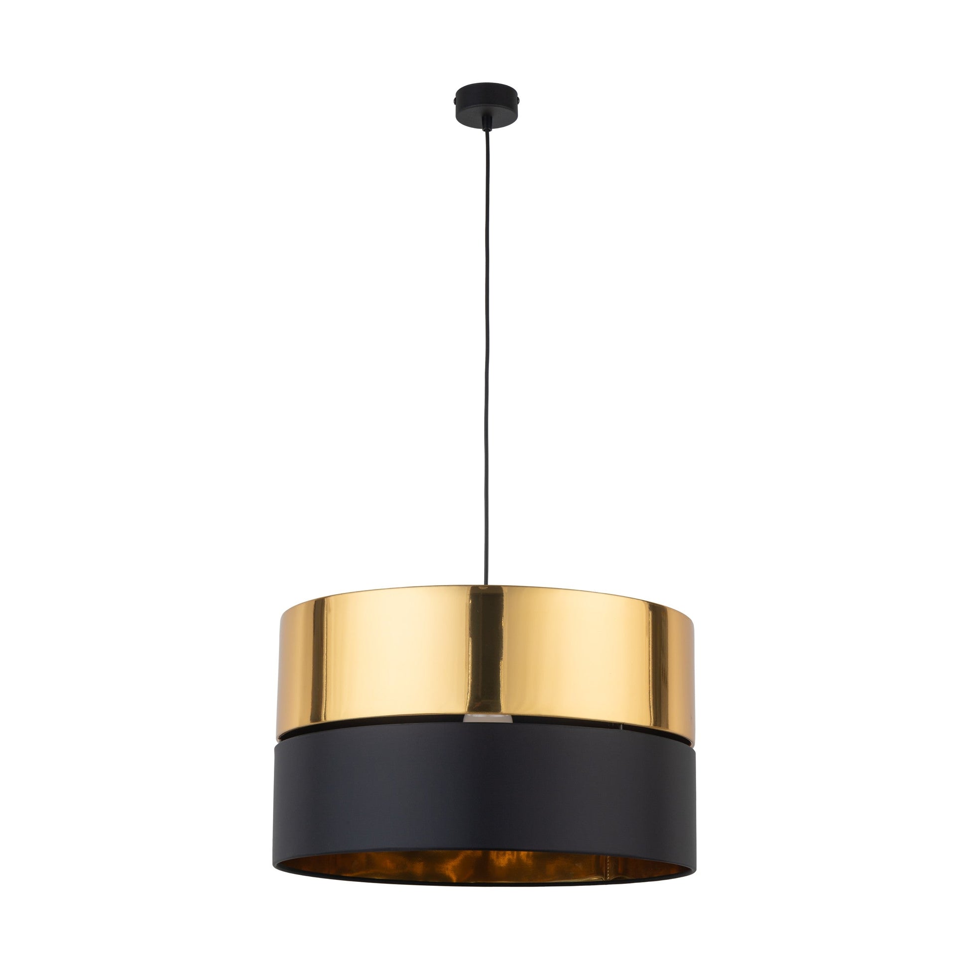 Elegant Lighting | Black & Gold Pendant Ceiling Light Fixture with Unique Dual Shade Design | Modern Illumination for Stylish Spaces 0