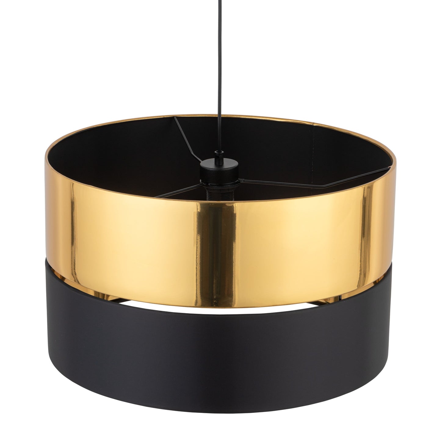 Elegant Lighting | Black & Gold Pendant Ceiling Light Fixture with Unique Dual Shade Design | Modern Illumination for Stylish Spaces 4