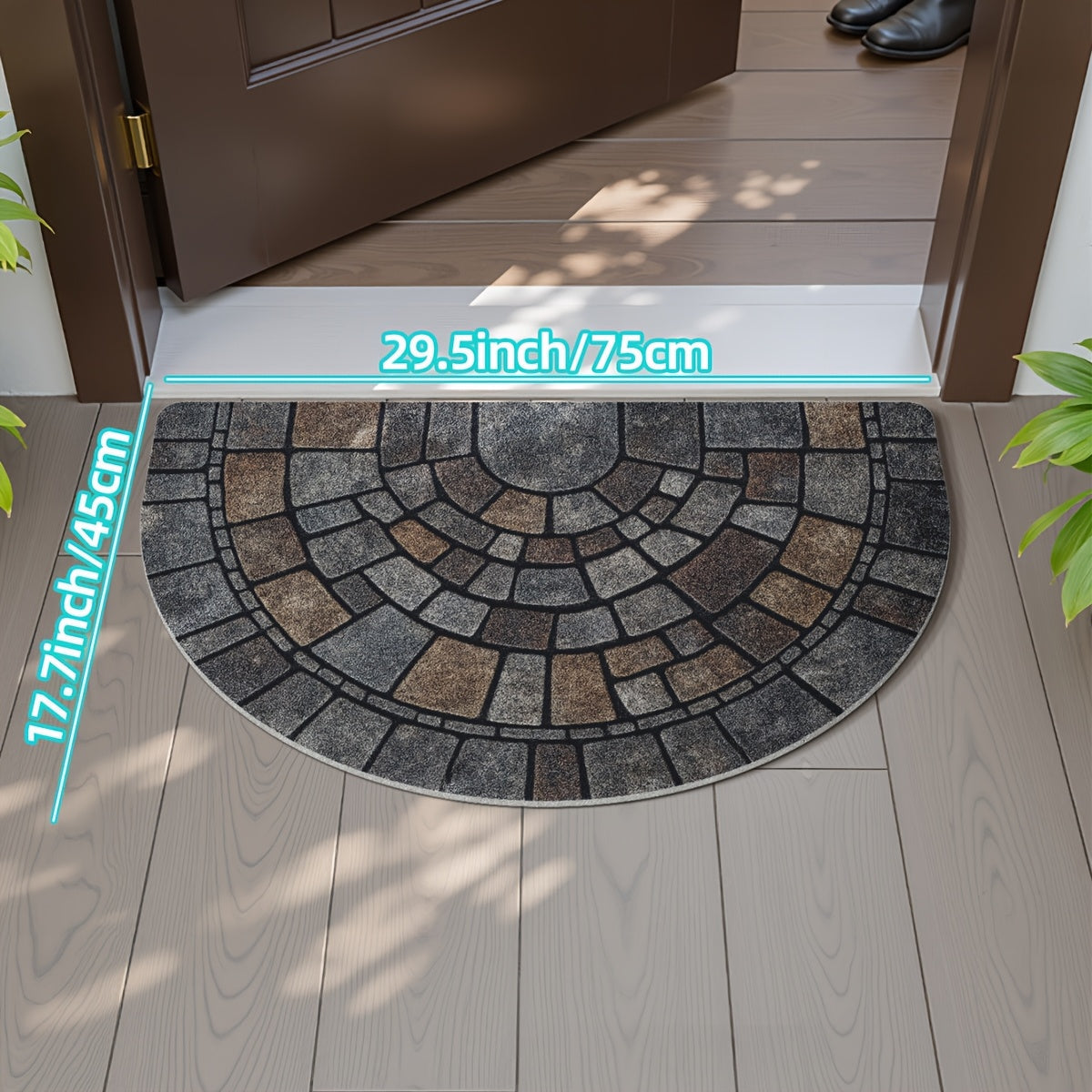 Elegant Mosaic | Front Door Mat with Non-Slip Backing | Durable & Easy to Clean for Indoor/Outdoor Use 0