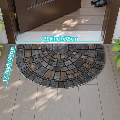 Elegant Mosaic | Front Door Mat with Non-Slip Backing | Durable & Easy to Clean for Indoor/Outdoor Use 0