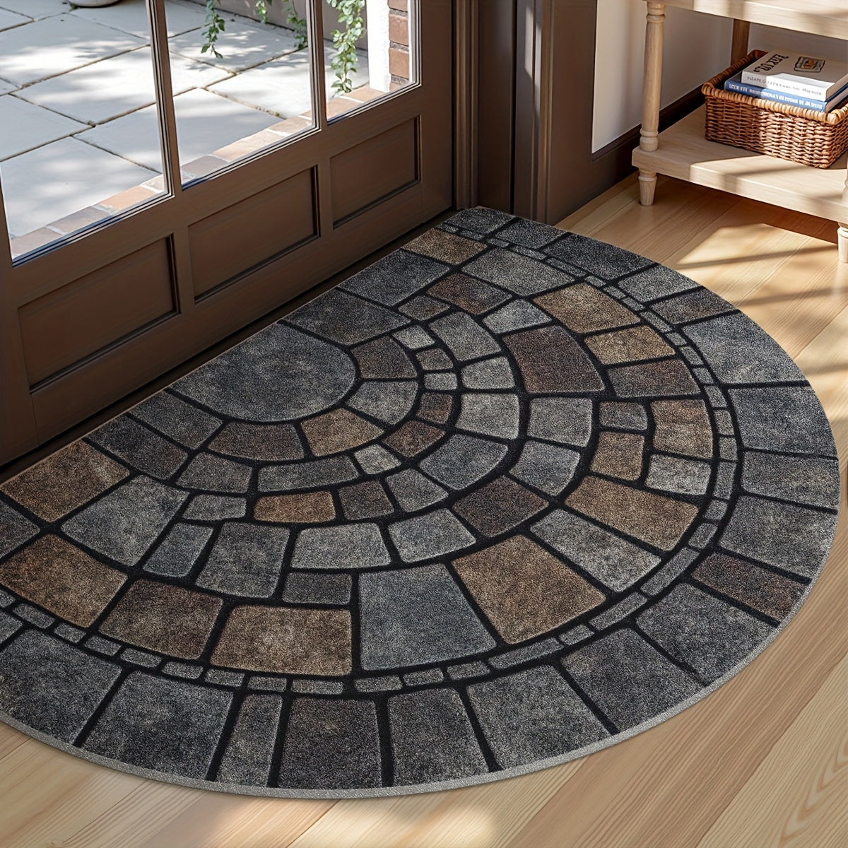 Elegant Mosaic | Front Door Mat with Non-Slip Backing | Durable & Easy to Clean for Indoor/Outdoor Use 2