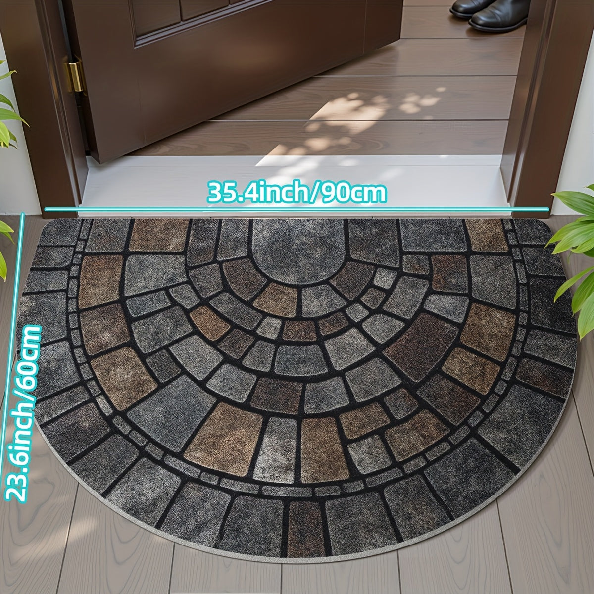 Elegant Mosaic | Front Door Mat with Non-Slip Backing | Durable & Easy to Clean for Indoor/Outdoor Use 5