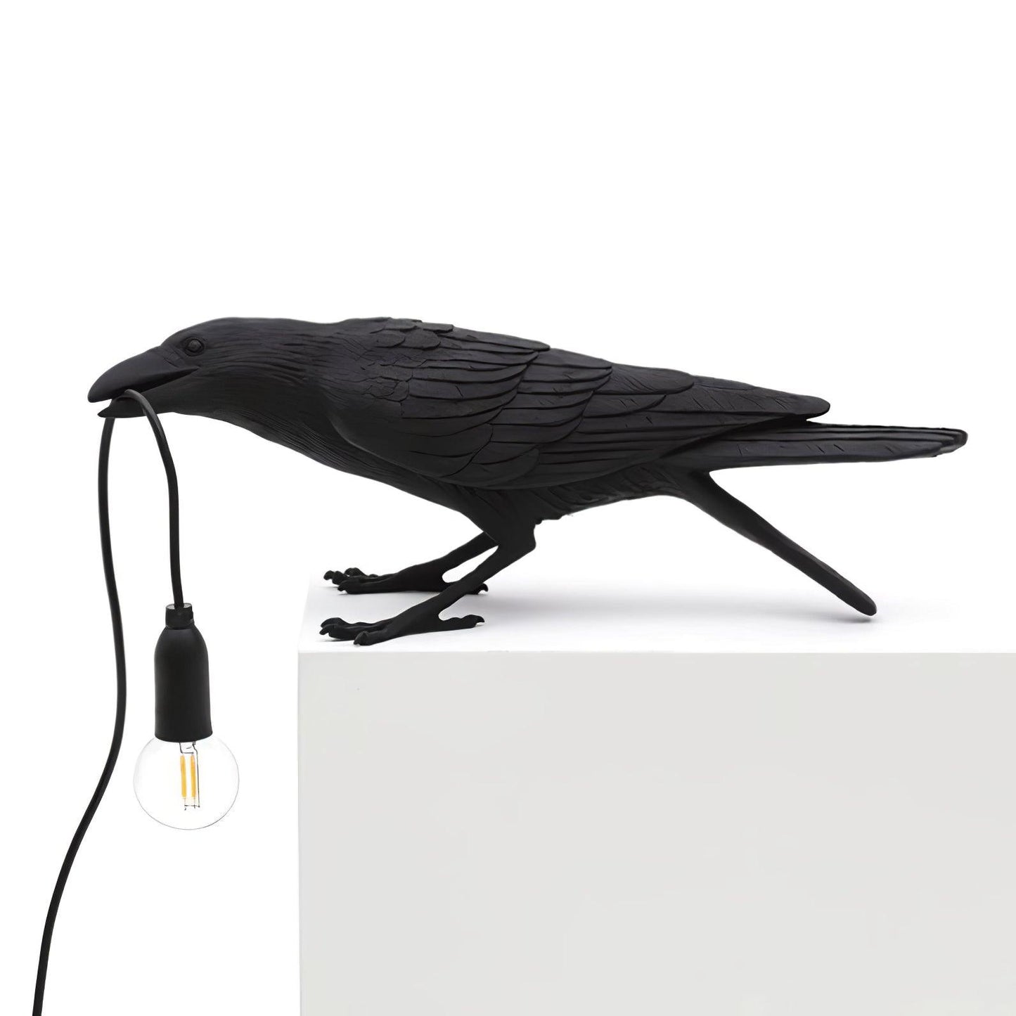 Elegant Resin Table Lamp with Unique Raven Design | Stylish Lighting for Home Decor 0