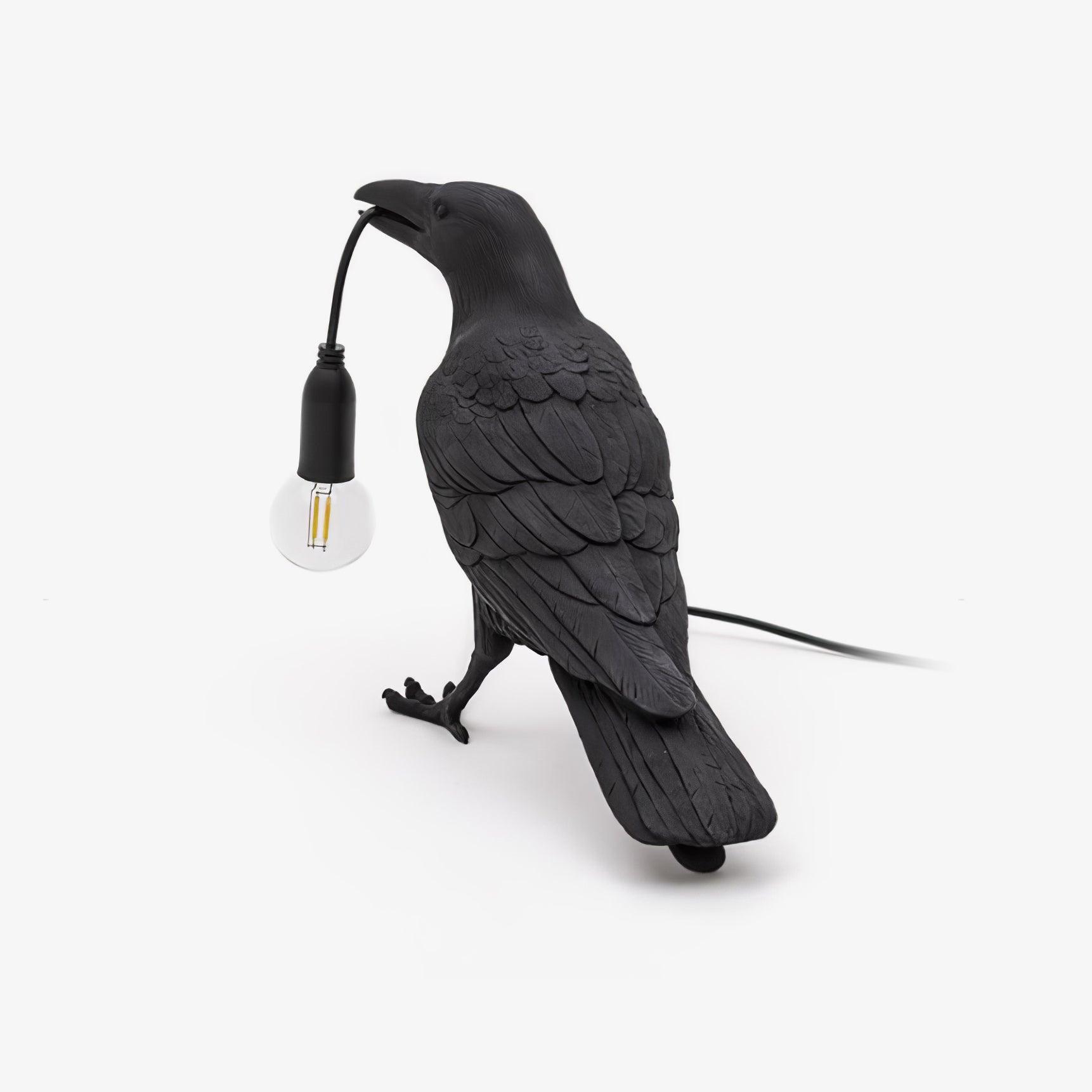 Elegant Resin Table Lamp with Unique Raven Design | Stylish Lighting for Home Decor 1