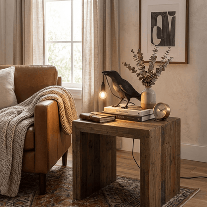 Elegant Resin Table Lamp with Unique Raven Design | Stylish Lighting for Home Decor 4