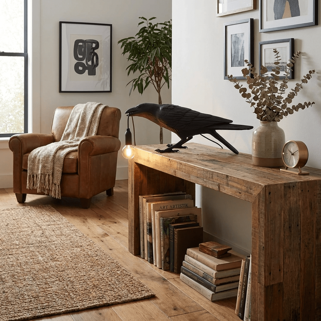 Elegant Resin Table Lamp with Unique Raven Design | Stylish Lighting for Home Decor 6