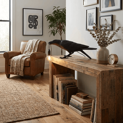 Elegant Resin Table Lamp with Unique Raven Design | Stylish Lighting for Home Decor 6