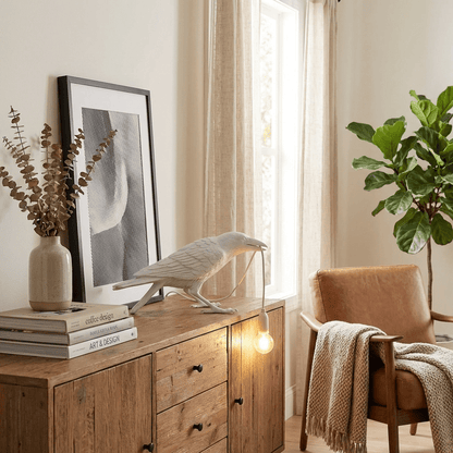Elegant Resin Table Lamp with Unique Raven Design | Stylish Lighting for Home Decor 8