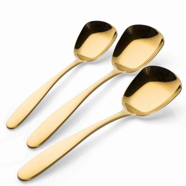 Elegant Serving Spoon Set | 3-Piece Stainless Steel Utensils with Comfortable Grip | Durable Design for Stylish Entertaining 3