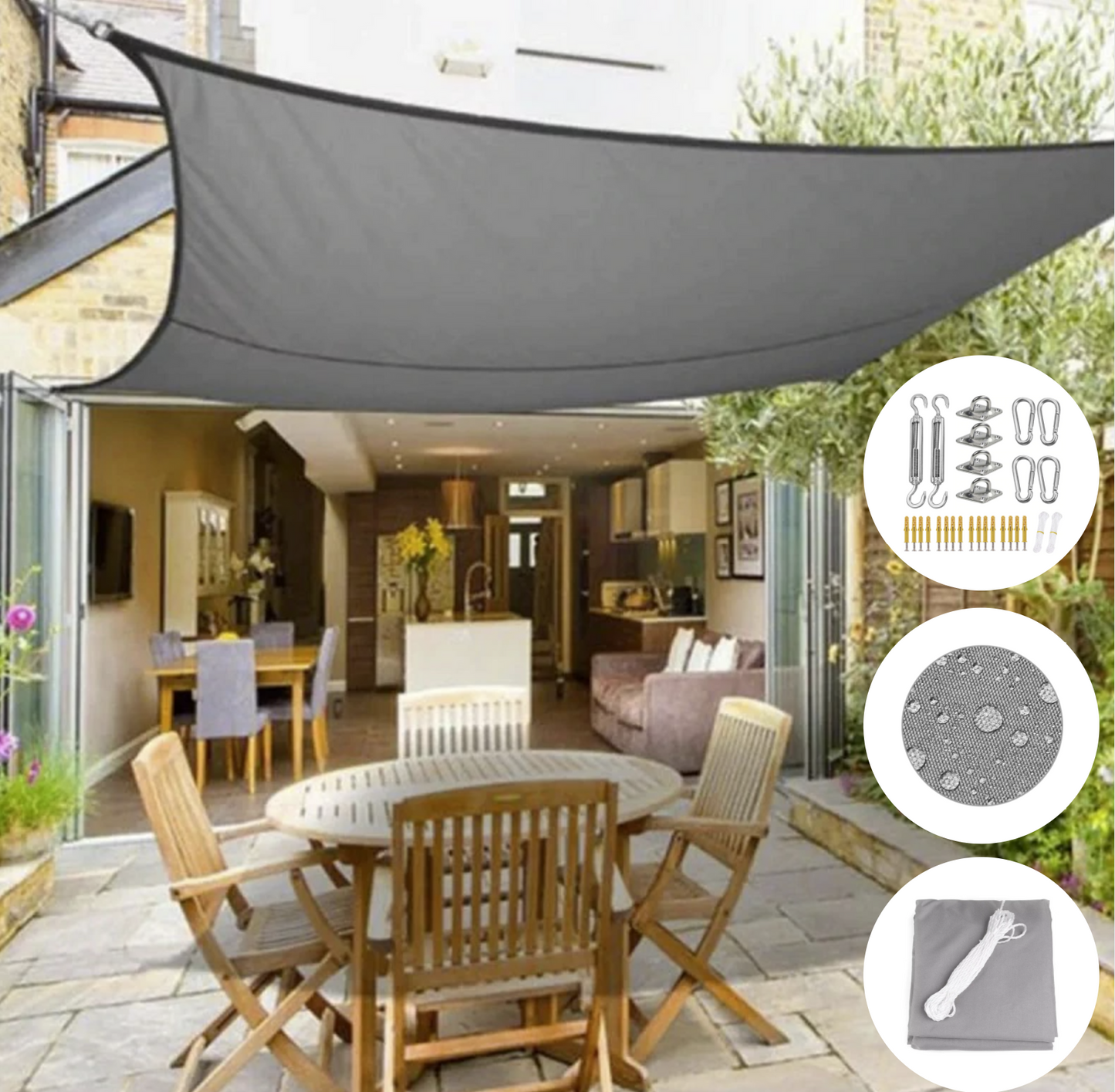 Elegant Shade Cloth | Waterproof Outdoor Canopy with UV Protection | Stylish Cover for Patios and Balconies 1