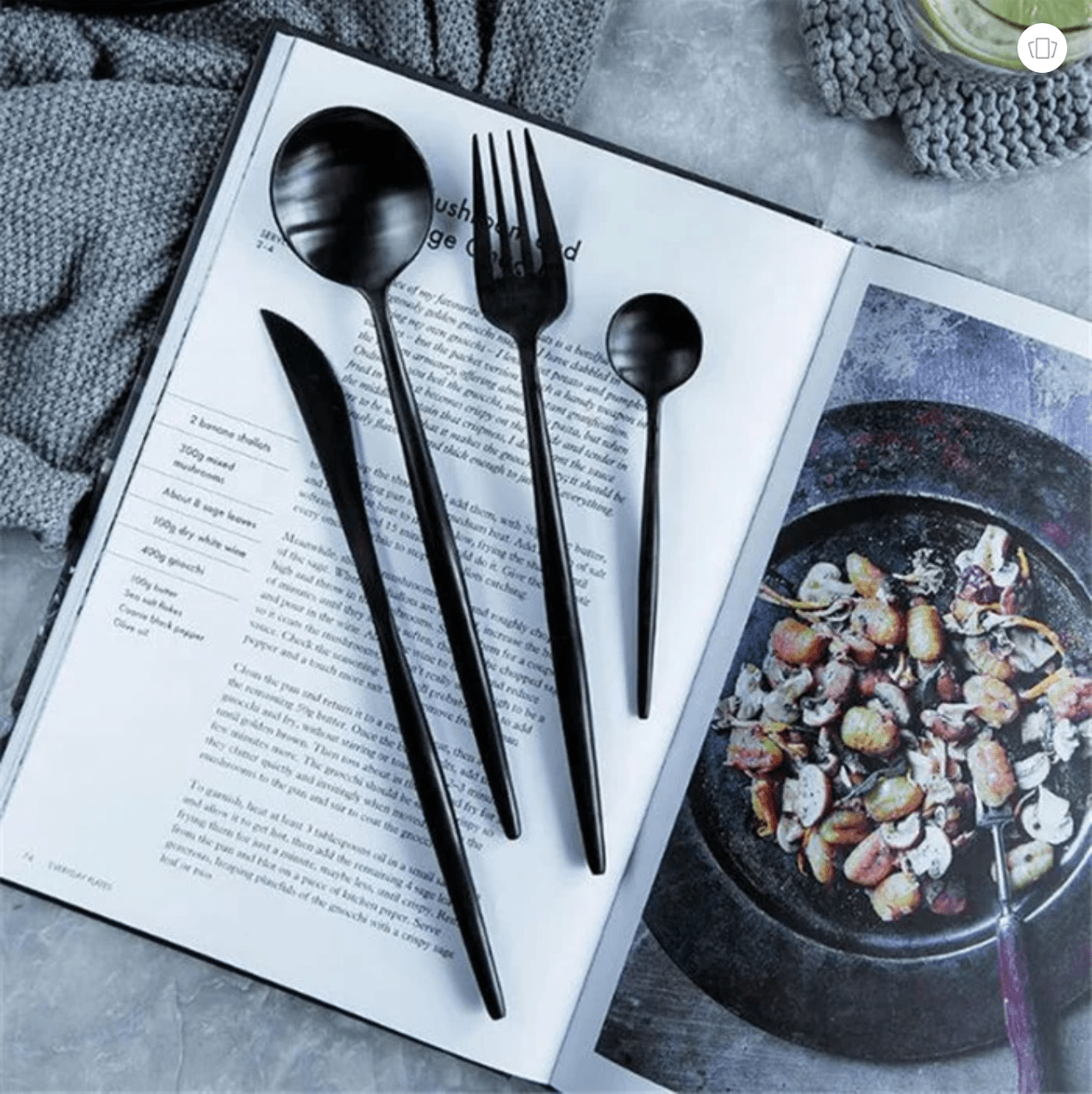 Elegant Utensil Set | Stainless Steel Dining Tools with Curved Design | Available in Black, Silver, Gold, and Rose Gold 1