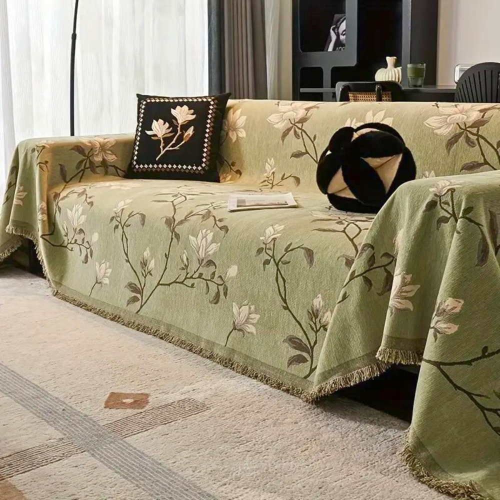 Elegant Vintage Floral Couch Cover | Dust-Proof & Pet Scratch-Resistant Fabric | Stylish Protection for Your Living Space 1