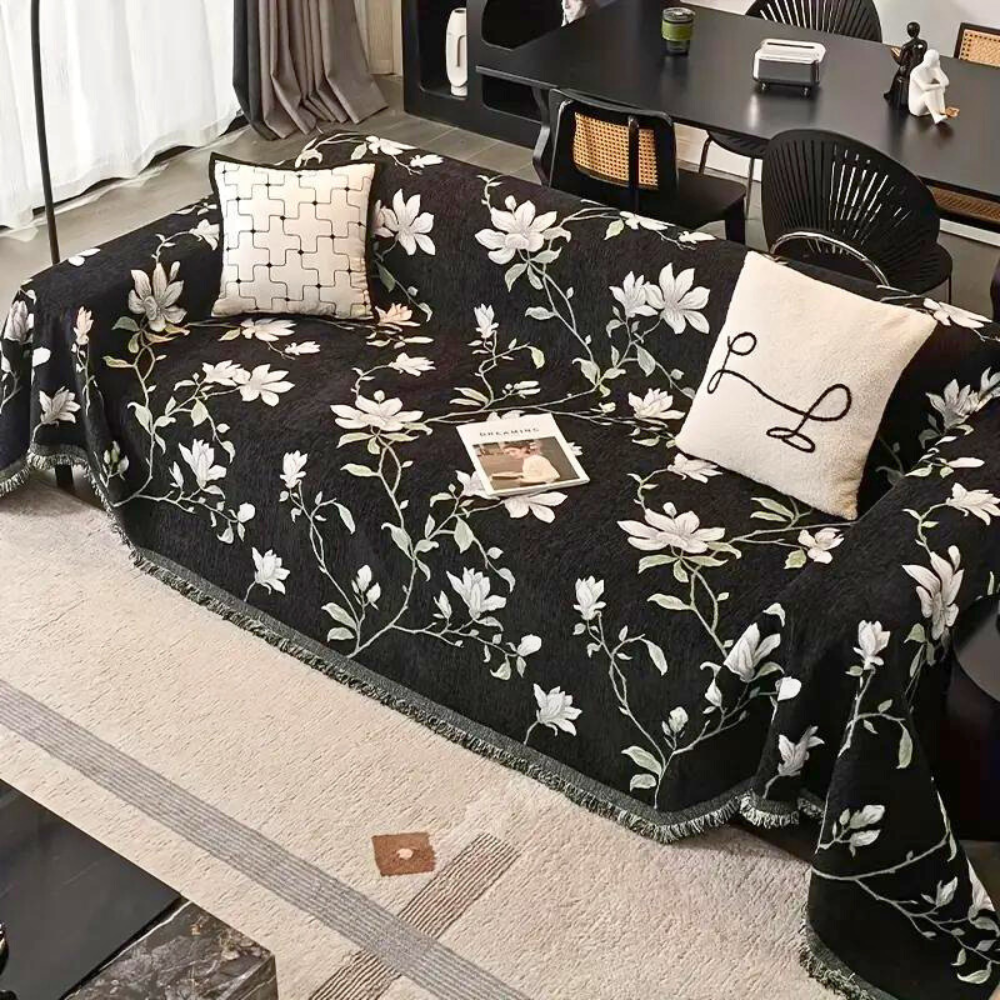 Elegant Vintage Floral Couch Cover | Dust-Proof & Pet Scratch-Resistant Fabric | Stylish Protection for Your Living Space 2