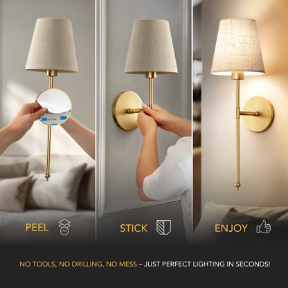 Elegant Wall Sconces | Wireless Wall Lights Set of 2 with Ambient LED Glow | Perfect for Home Decor 2