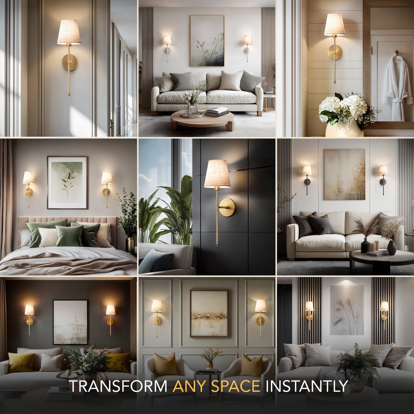 Elegant Wall Sconces | Wireless Wall Lights Set of 2 with Ambient LED Glow | Perfect for Home Decor 3