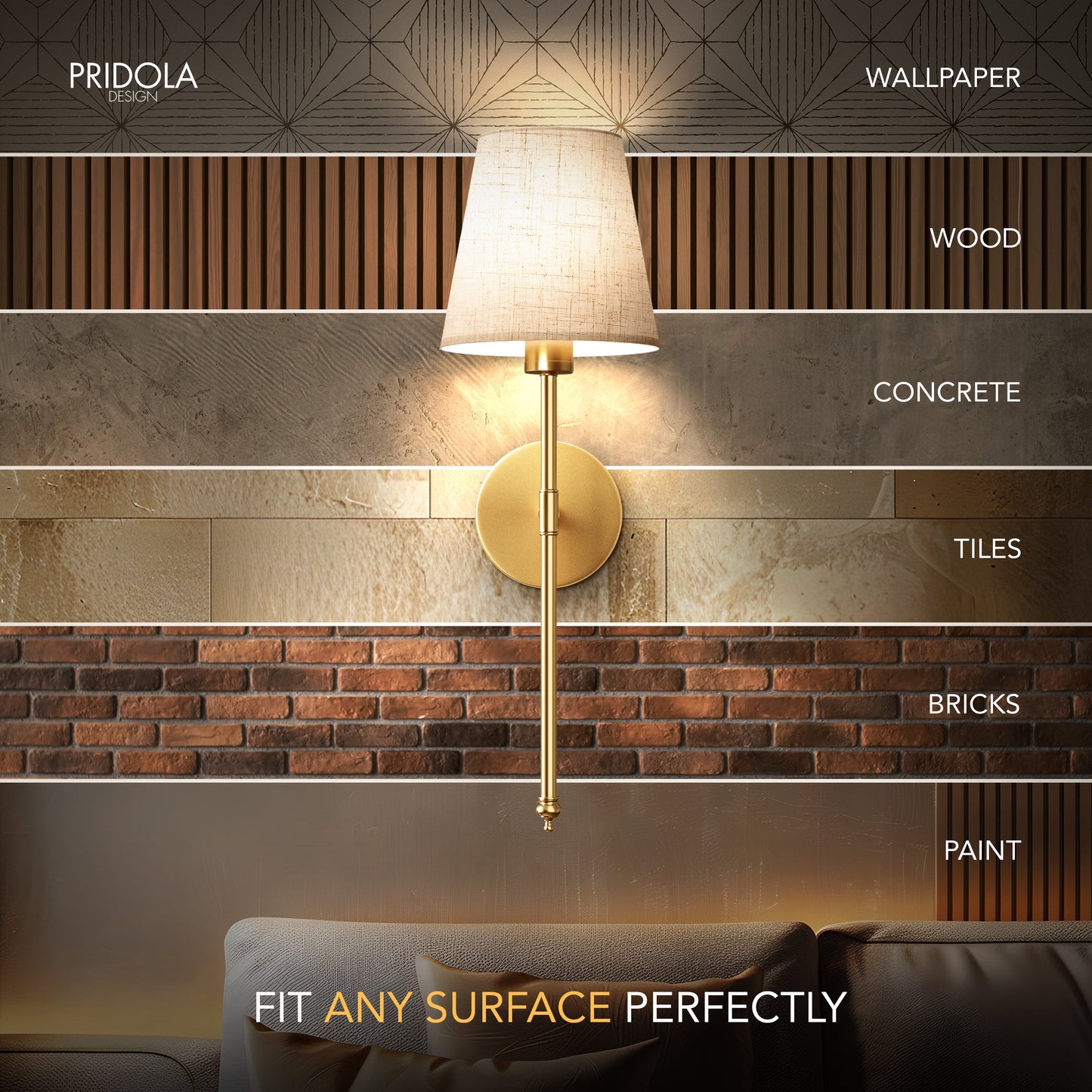 Elegant Wall Sconces | Wireless Wall Lights Set of 2 with Ambient LED Glow | Perfect for Home Decor 4