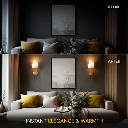 Elegant Wall Sconces | Wireless Wall Lights Set of 2 with Ambient LED Glow | Perfect for Home Decor 5